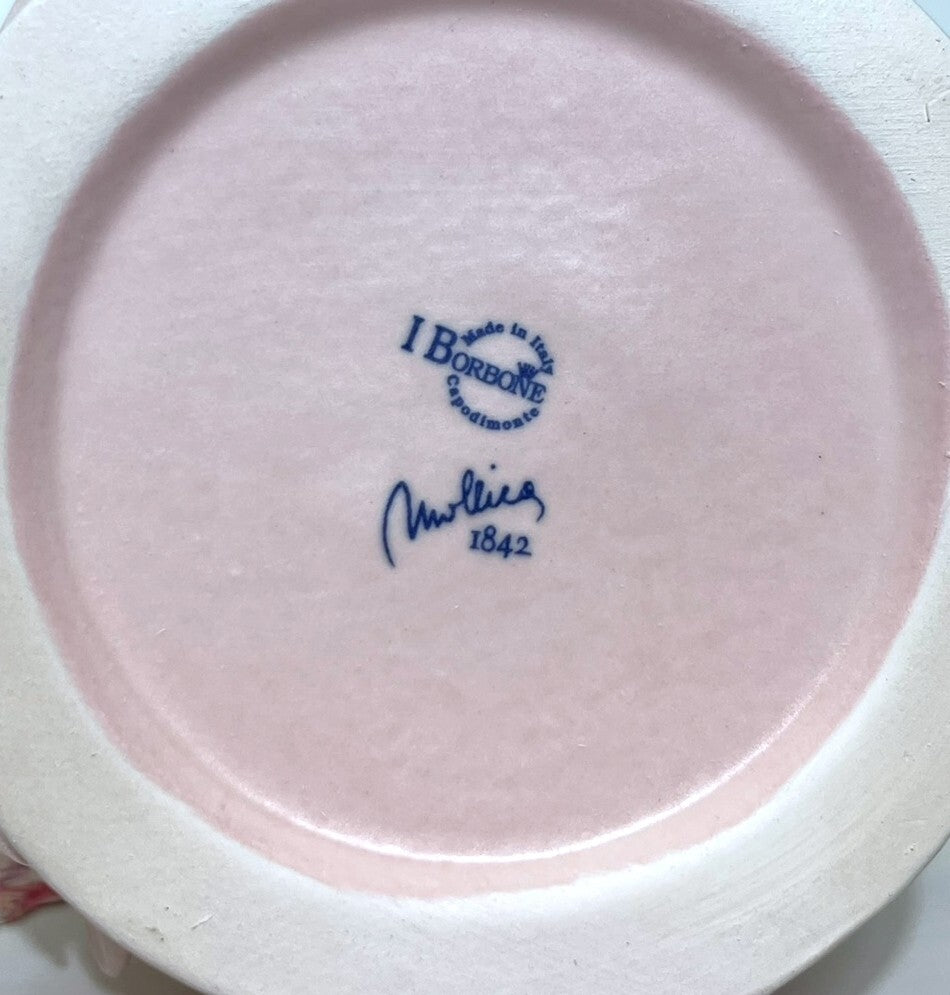 Arte di Capodimonte Borbone, Decorative Vase, Pink Porcelain Hand Crafted Roses