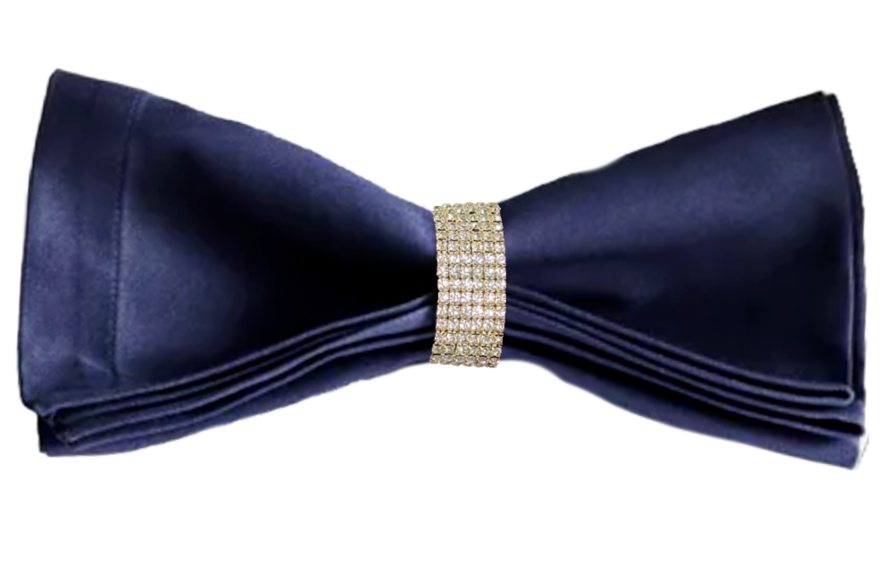 Napkin Rings Sparkling Clear Rhinestone Crystal Bling w/Silver Stretch Band