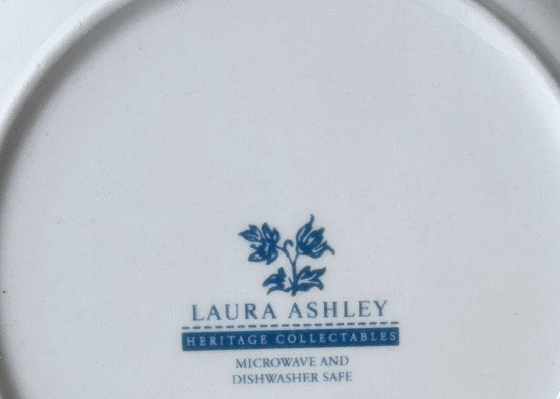 Laura Ashley Blue Seaspray Uni 7" Plate Dessert Bread, Appetizer, Cocktail Set/3