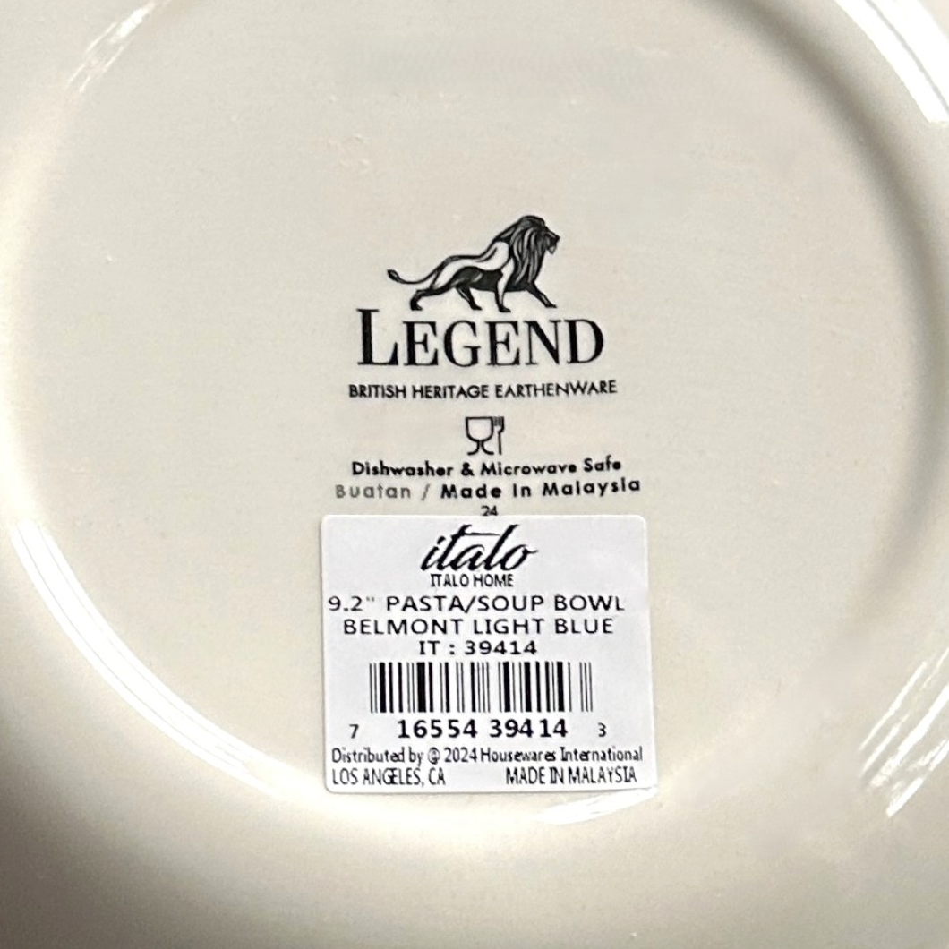 Soup Pasta Bowl Large Rim Belmont Dark Blue Earthenware Legend British Heritage
