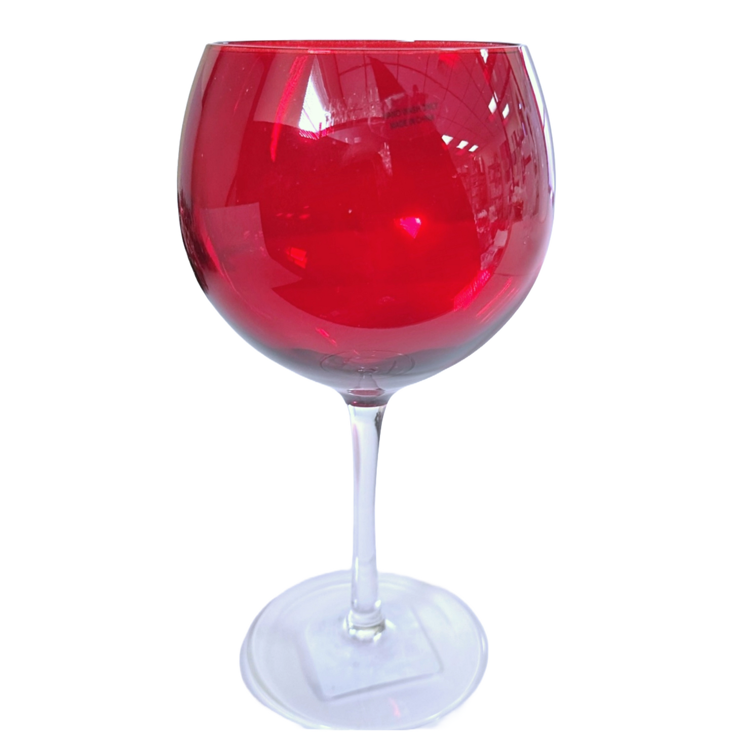 Christmas Red Wine Glass With Short Stem Goblet Style Brandy Glass Set of 2