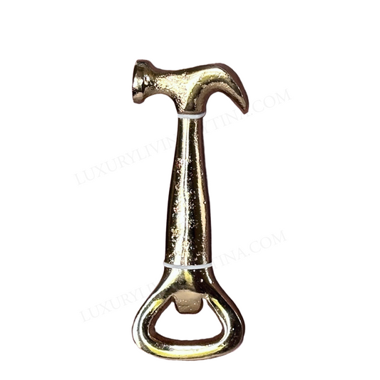 Bottle Opener Handheld Gold Hammer 5" x 2" Unique Gift for Home Bar Father's Day