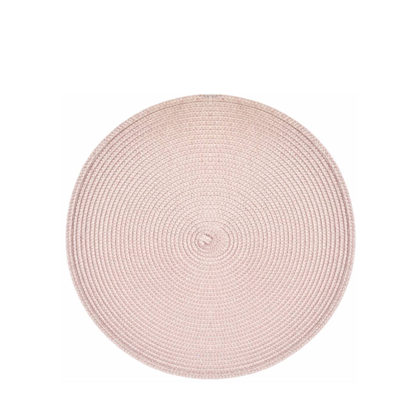 6pc Round Blush Pink Placemats 15" Braided Woven Polypropylene Stylish Elegance