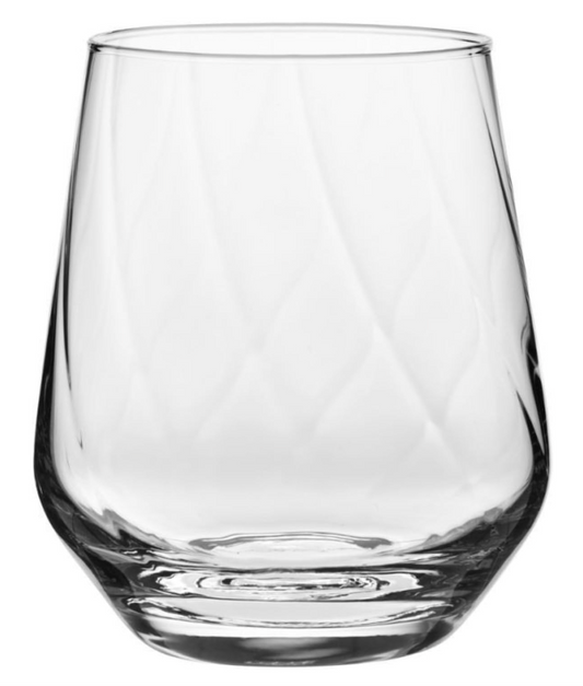 Krosno Splendour LUMI Collection Set of 3 Stemless Textured Wine, Cocktail, Drinking Glasses