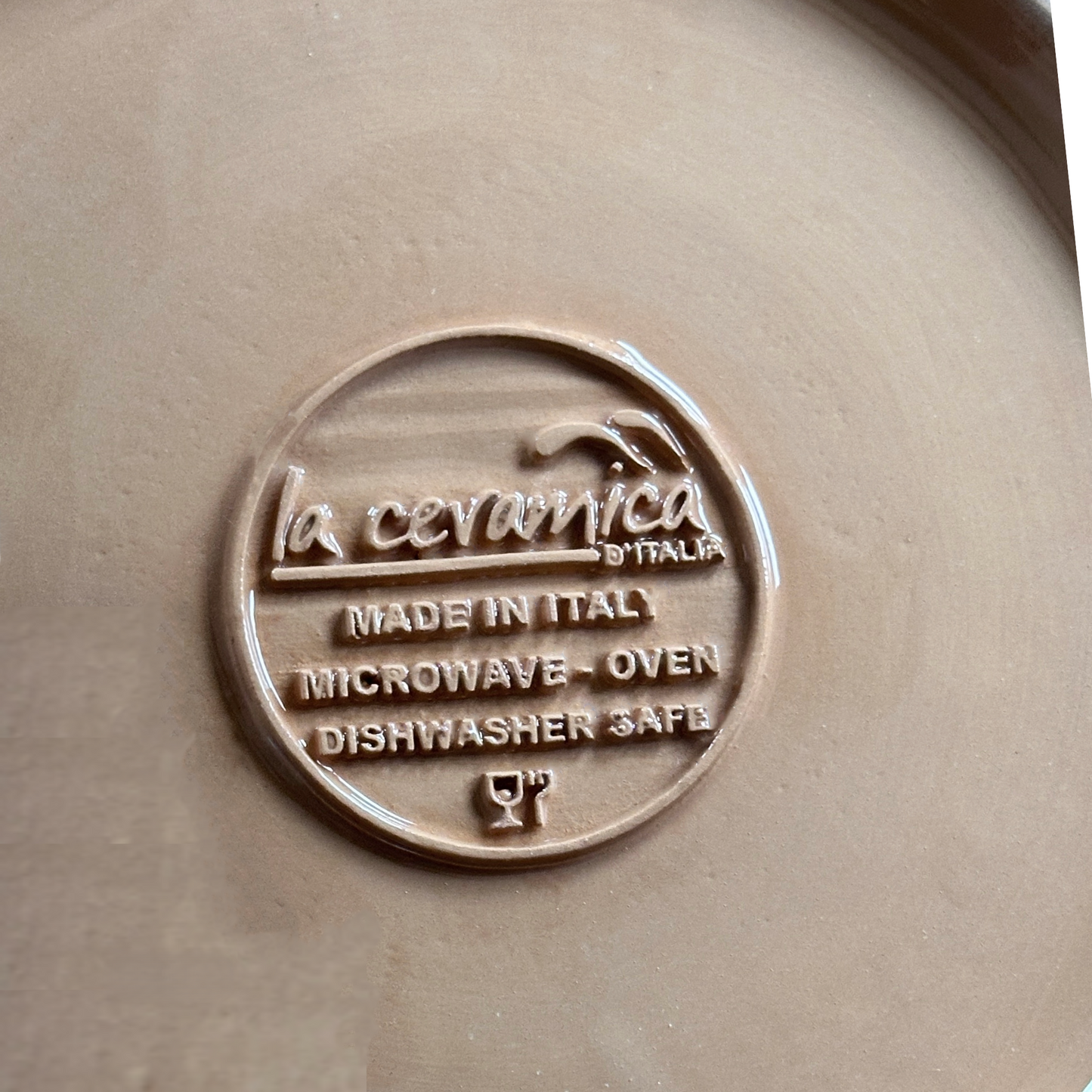 Large Mediterranean Terracotta Bowl Glazed with Whitewashed Interior Made In Italy by La Ceramica