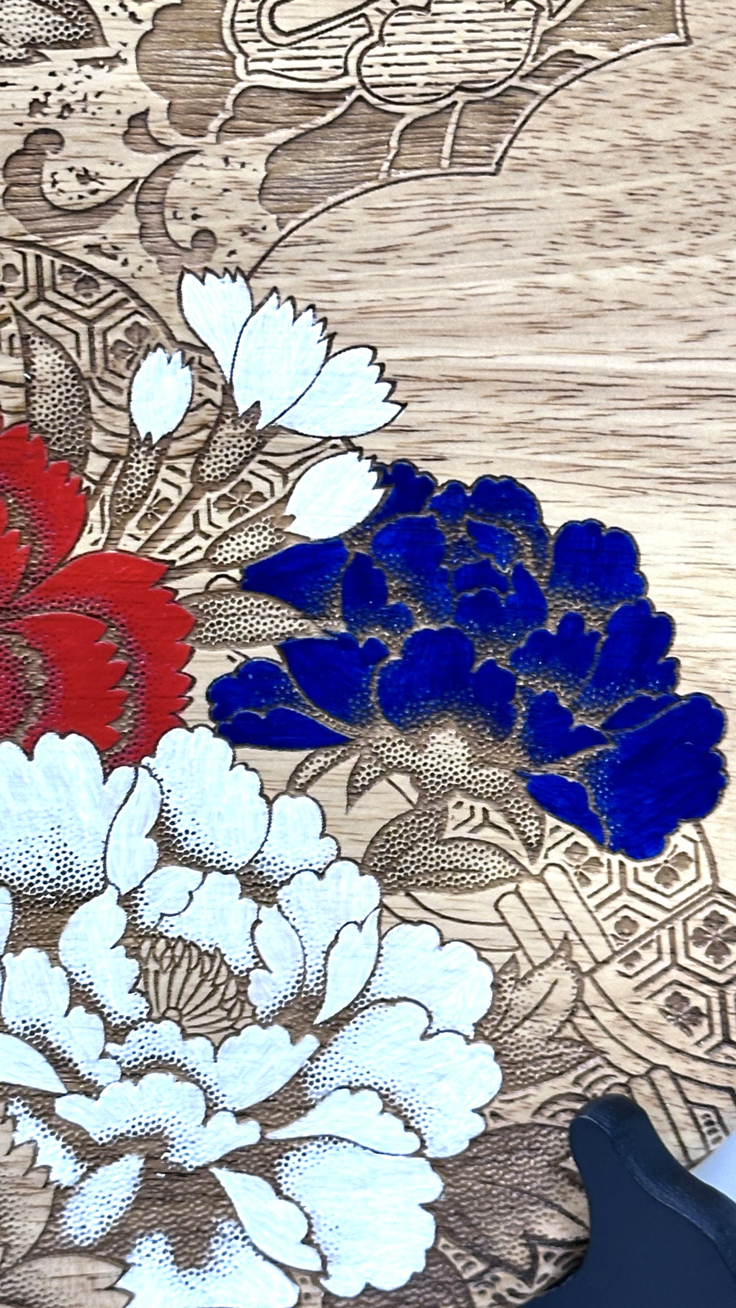 Wall Art, Art Piece, Platter, Kyo-Yuzen Aya Printing & Kyo-Yuzen Engraving Sans