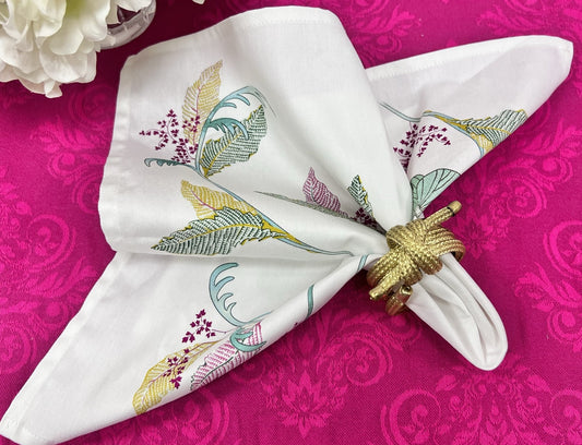 Napkin Rings, Nautical Knot Gold Textured Round Rope by Max Studio (Set of 4)