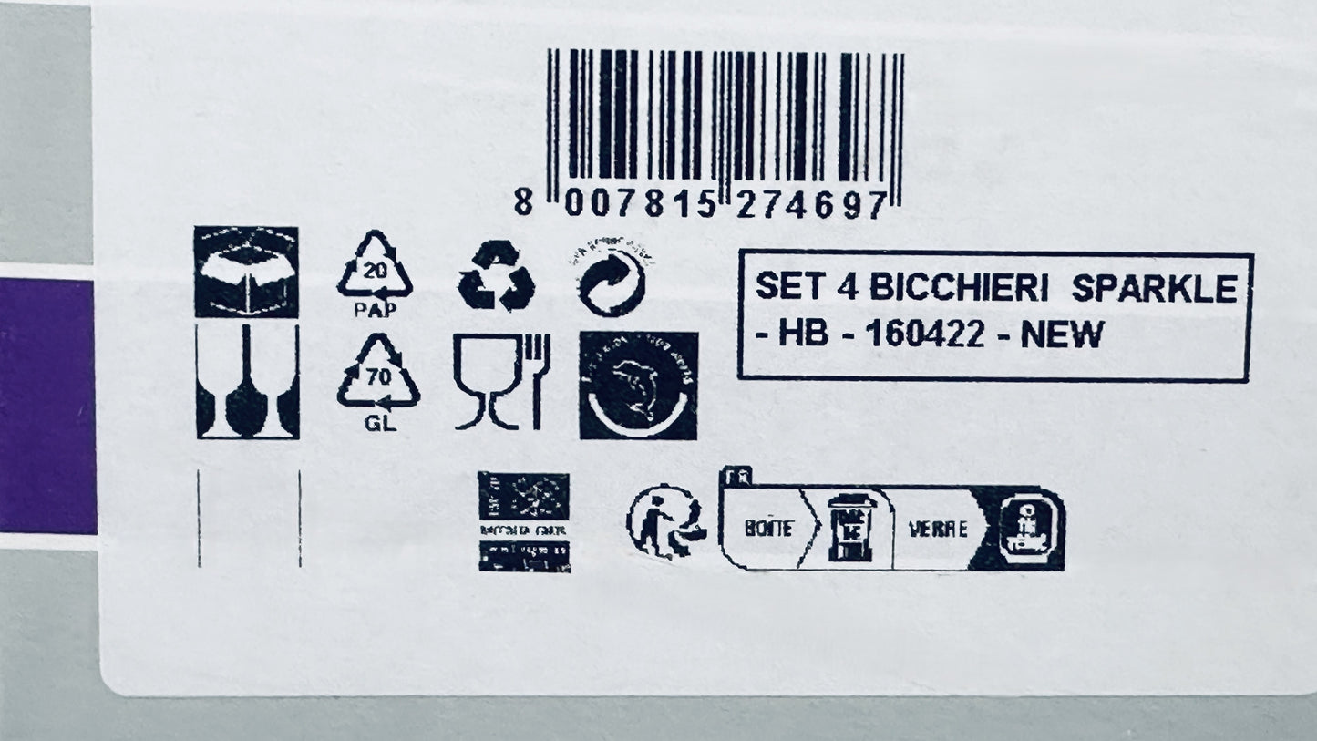 Waterford Crystal Marquis Sparkle Hiball Tumbler Biccieri Blown Glass Set of 4