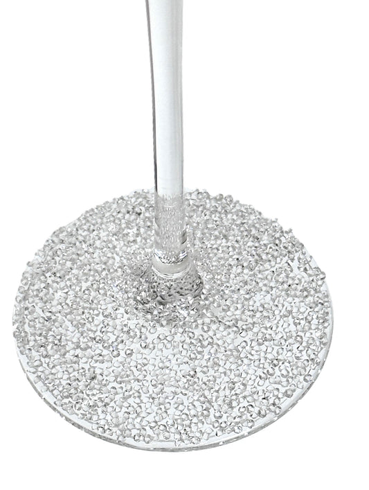 Champagne Ice Crystals Toasting Flutes by Oleg Cassini Silk Lined Gift Box Set/2