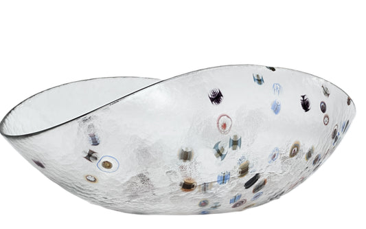 Murano Glass Millefiori Bowl Curved Sides Handmade in Italy byYalos Murano Glass