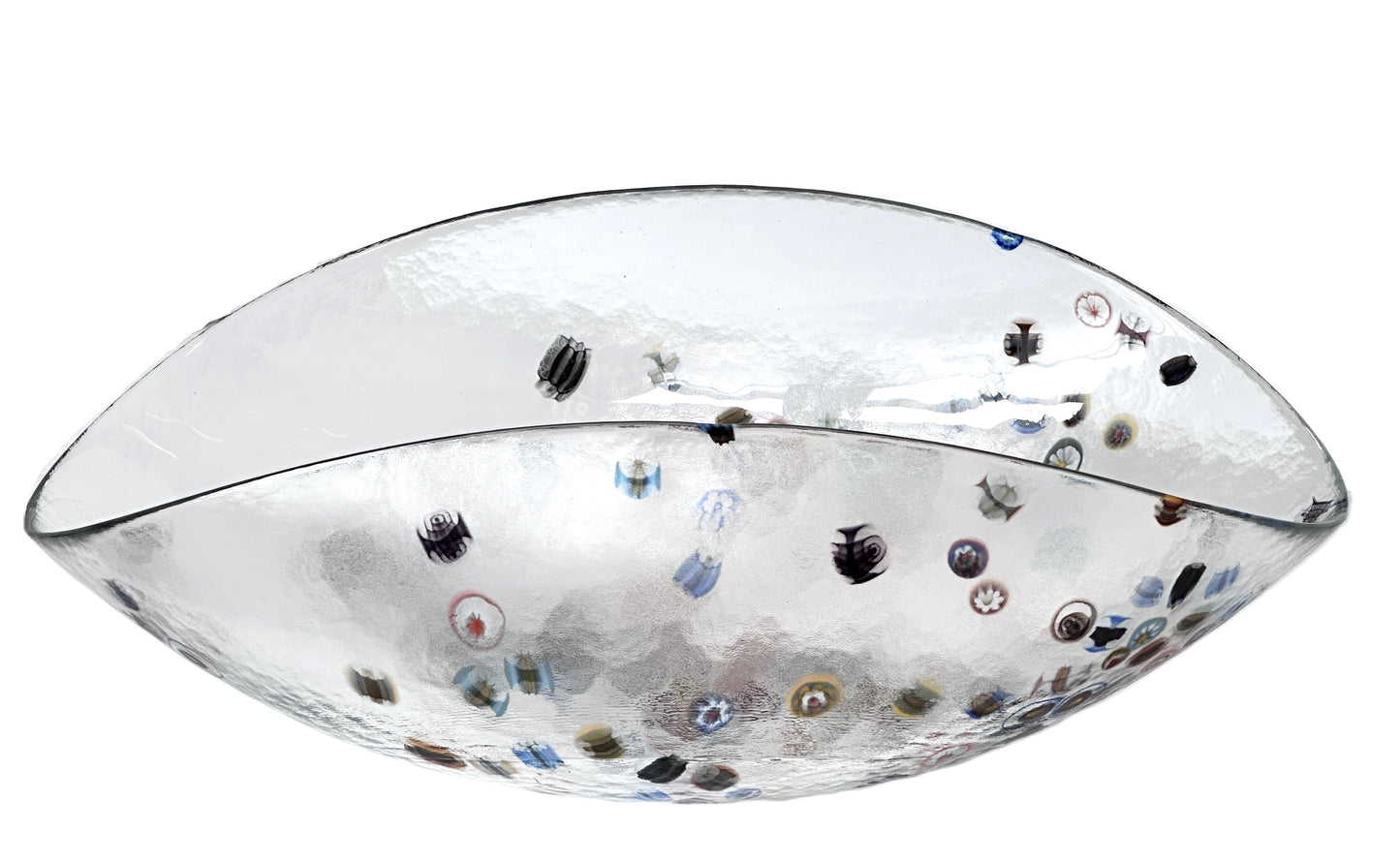 Murano Glass Millefiori Bowl Curved Sides Handmade in Italy byYalos Murano Glass