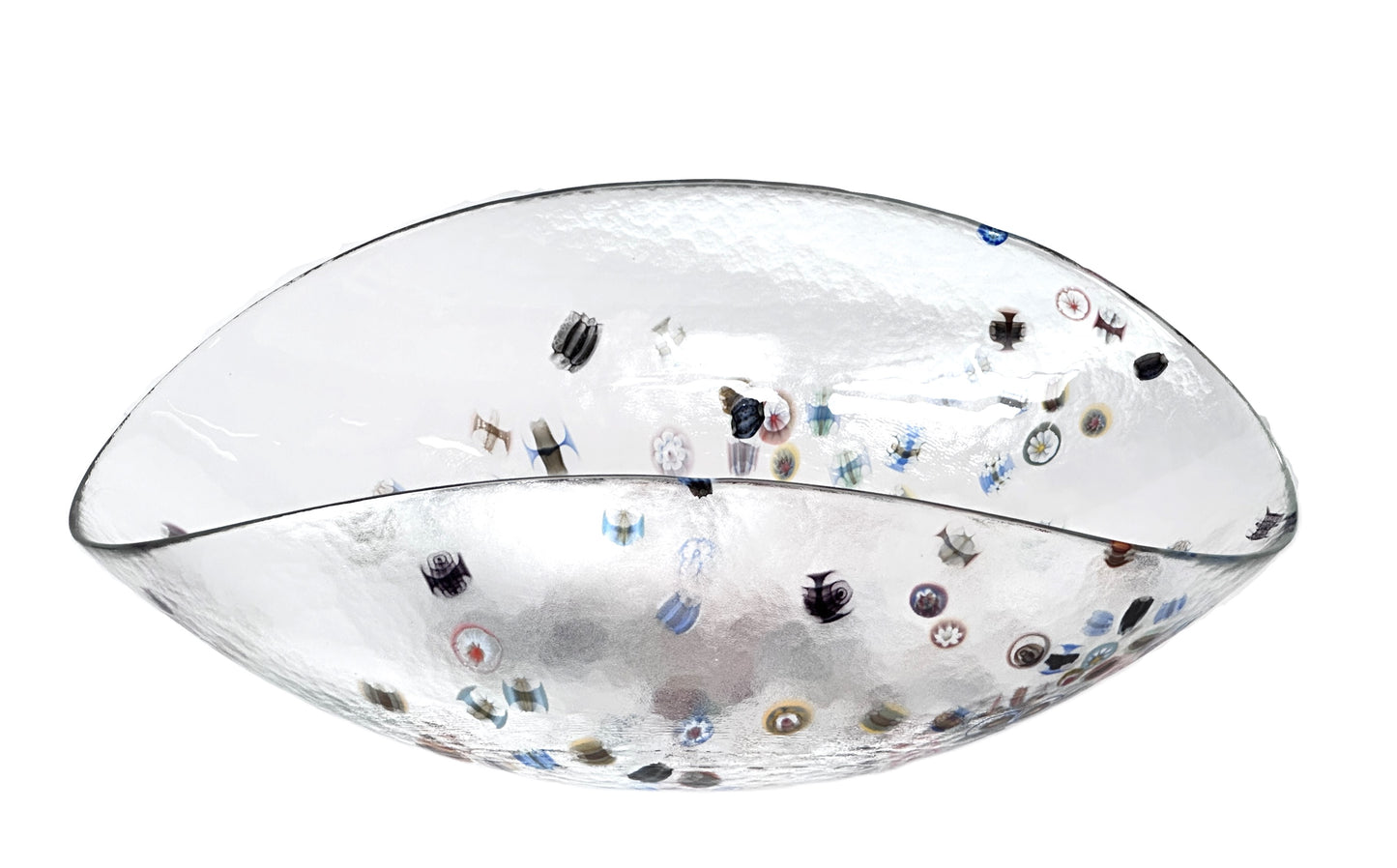 Murano Glass Millefiori Bowl Curved Sides Handmade in Italy byYalos Murano Glass