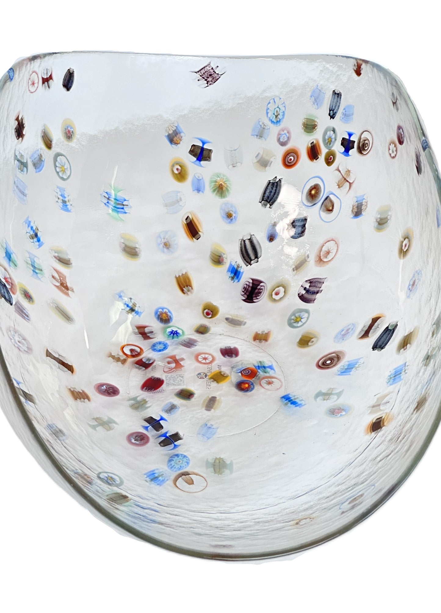 Murano Glass Millefiori Bowl Curved Sides Handmade in Italy byYalos Murano Glass
