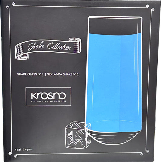 Krosno Stemless Shake Glass No. 5 w/Vertical Waves, Champagne, Beer, Cocktails