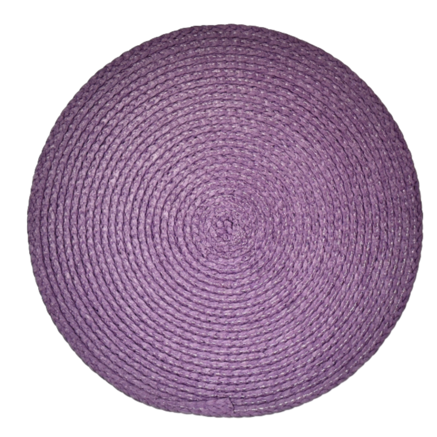6 pc Round Weaved Purple Plum Placemats 15" Braided Woven Polypropylene