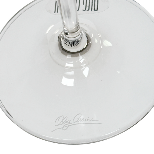 Champagne Glass Flute Whisper by Oleg Cassini Pink w/Gold Rim Set of 2 In A Gift Box