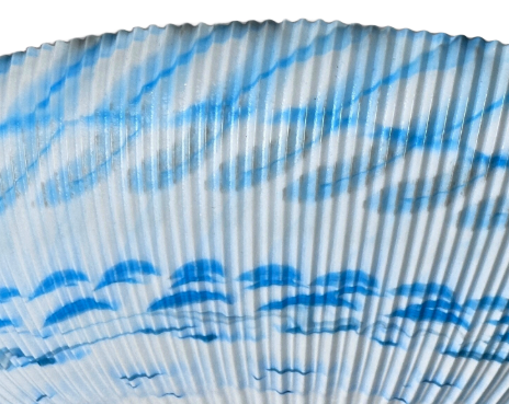 Sea Blue Murano Glass Bowl Curved Sides Handmade in Italy by Yalos Murano Glass