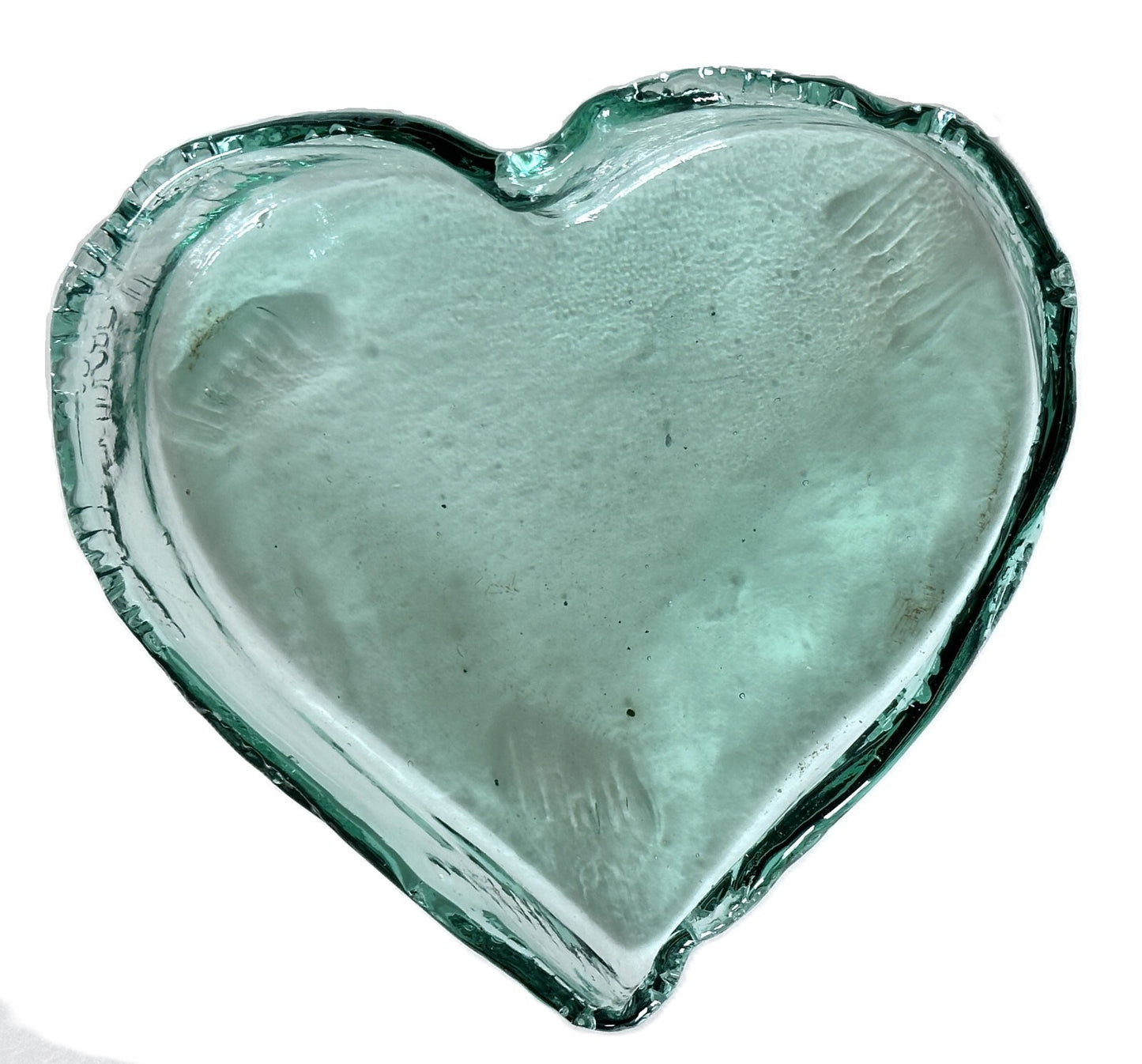 Heart Shaped Asymmetrical Serving Bowl Dish Pie Plate 100% Recycled Glass Unique
