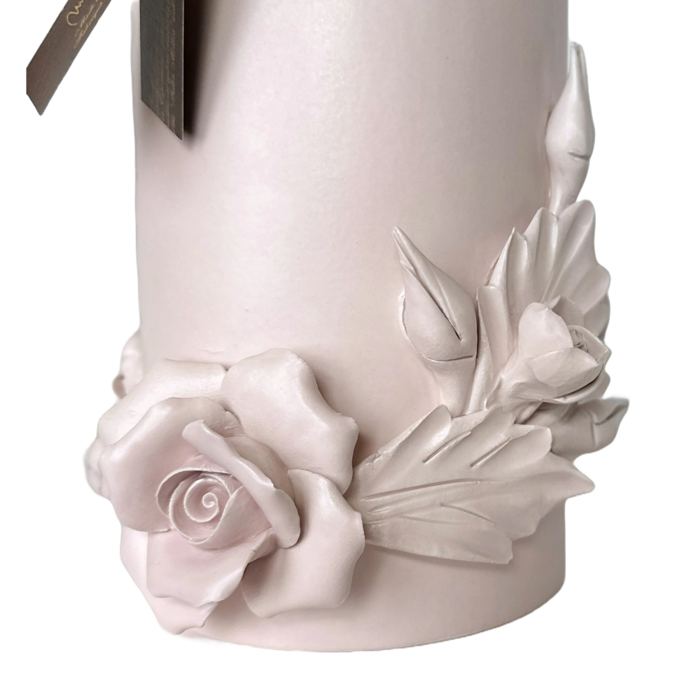 Arte di Capodimonte Borbone, Decorative Vase, Pink Porcelain Hand Crafted Roses