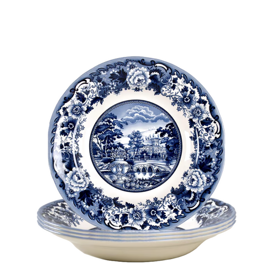 Soup Pasta Bowl Large Rim Belmont Dark Blue Earthenware Legend British Heritage