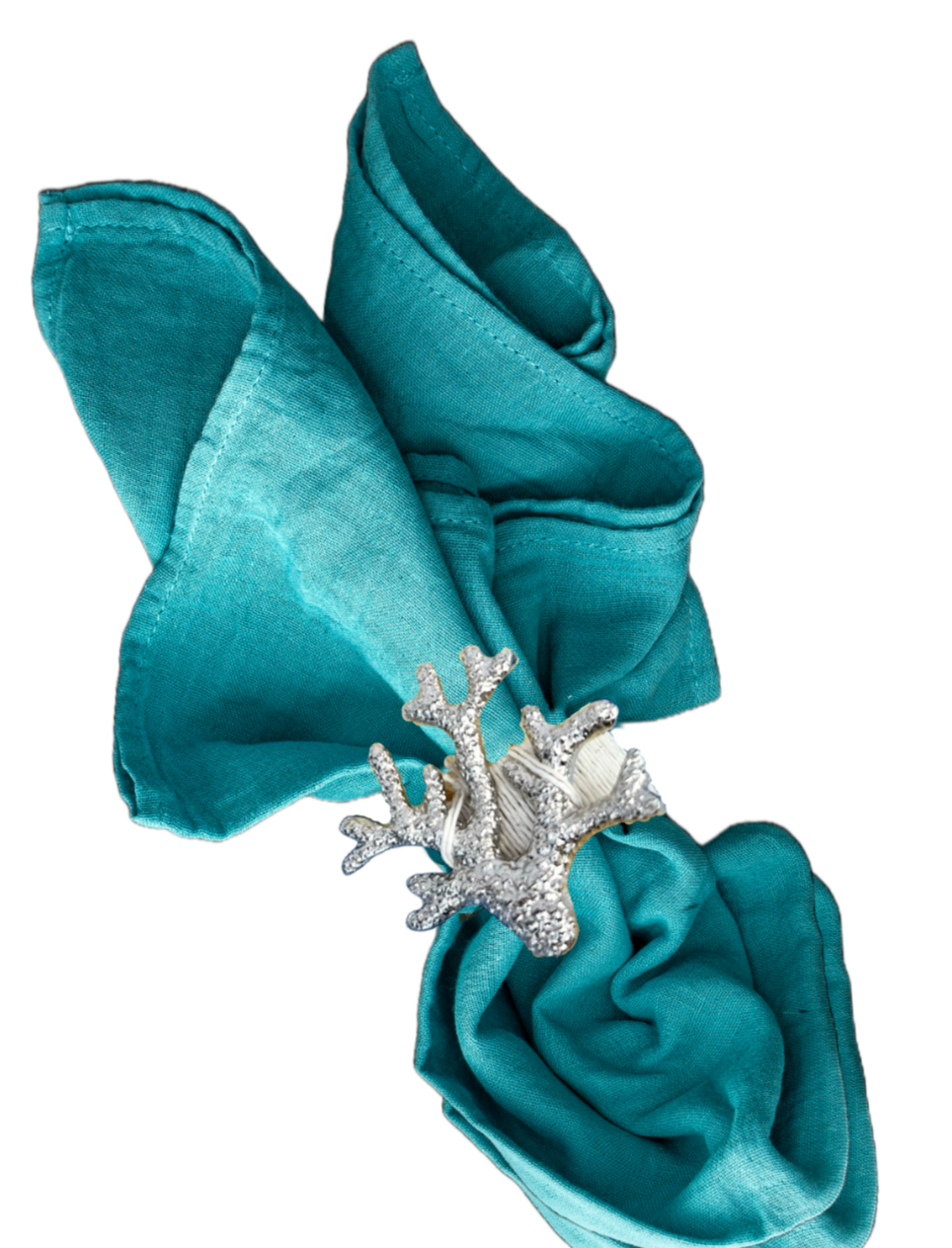 Napkin Rings, Reef, Sea Life, Nautical Silver Ocean Decor, by Coastal Collection