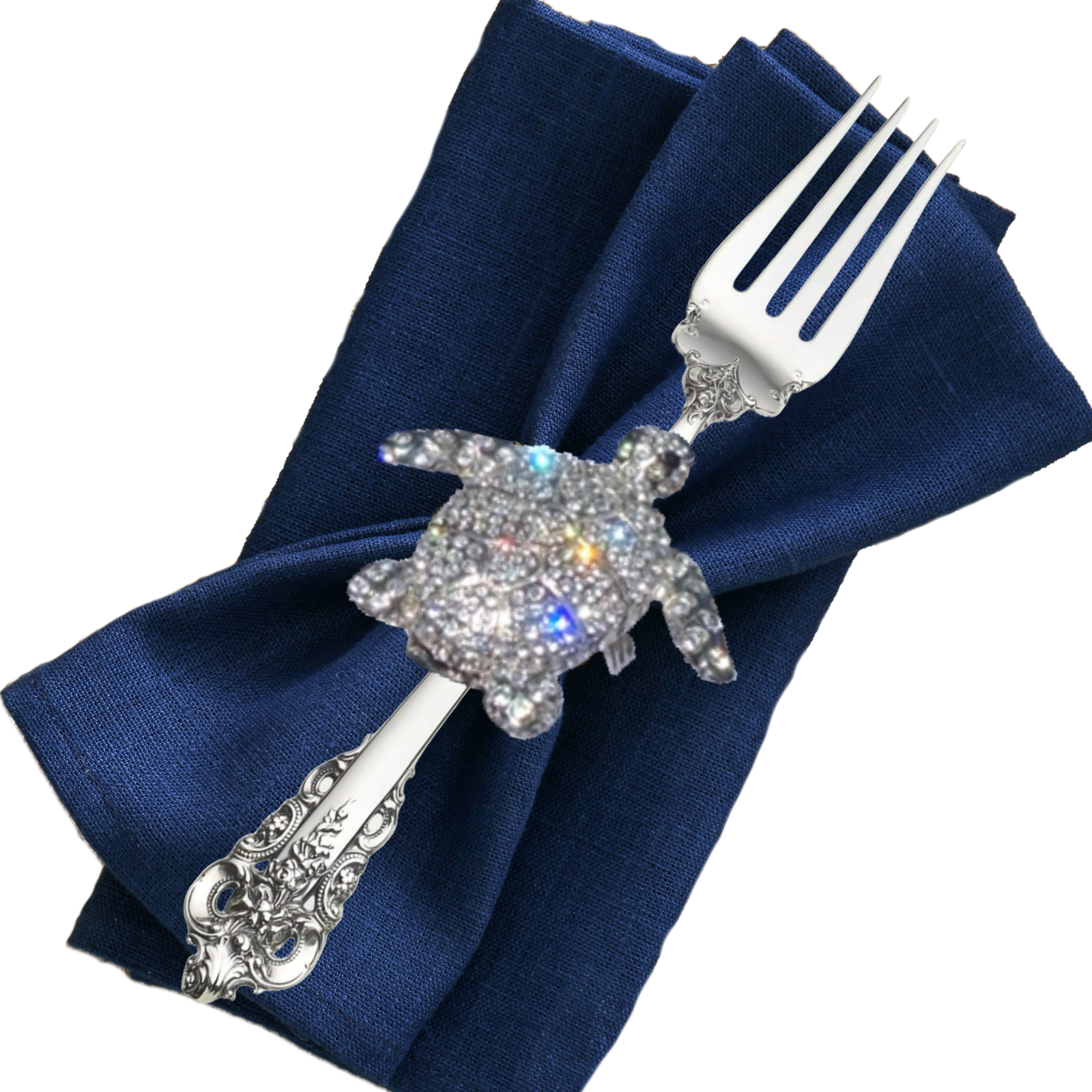 Napkin Rings Sea Life Silver Sparkling SEA TURTLE by Coastal Collection Set of 4