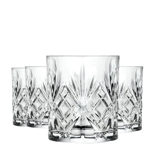 Whiskey Old Fashioned Melodia Crystal Glass RCR Cristalleria Italiana Luxion x6