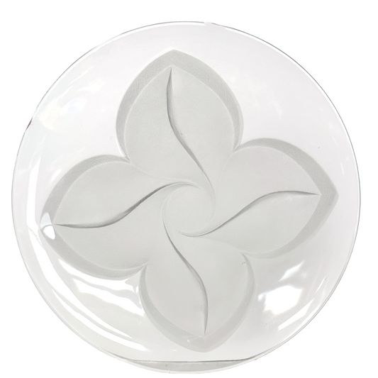 Clear Glass 7" Plate w/Frosted Etched Flower, Cheese, Appetizers, Desserts, etc