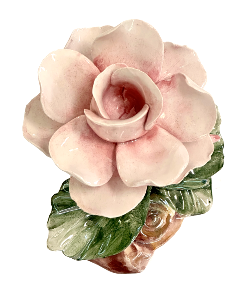 Candle Holder Arte di Capodimonte Hand Crafted/Painted Porcelain Roses Set of 3