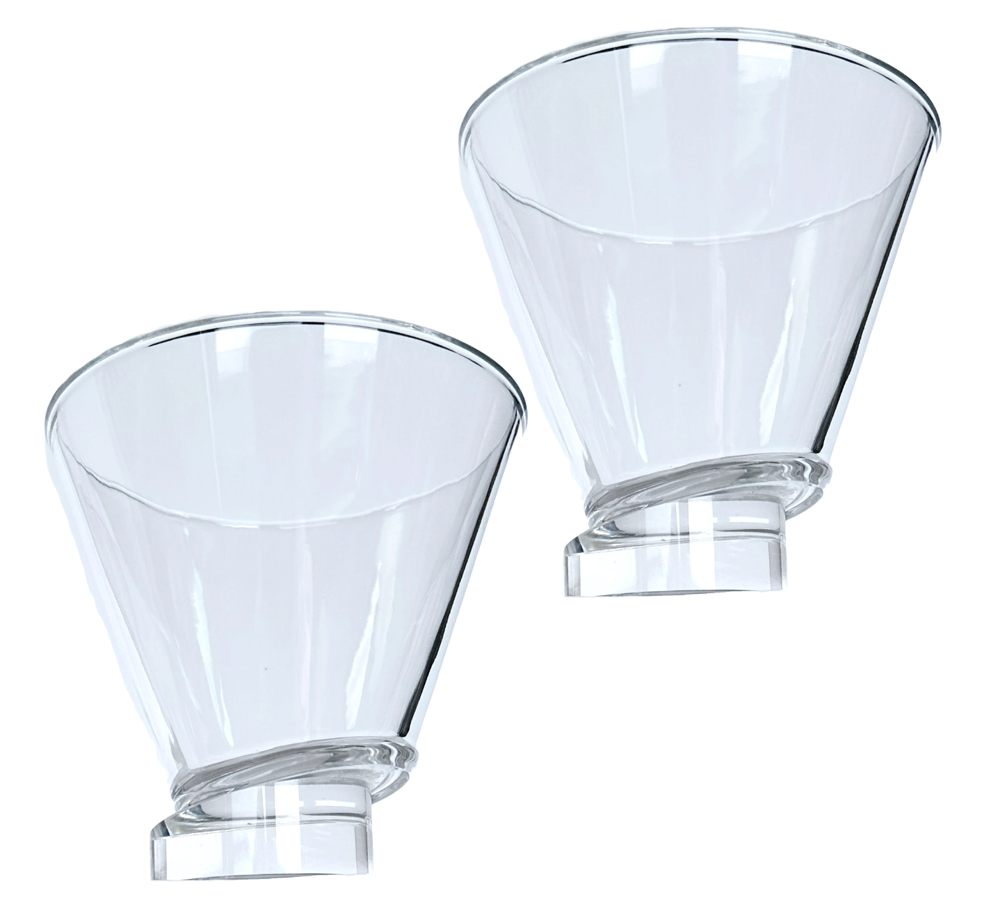 JoyJolt Martini Whiskey Crystal Glasses 2 in Gift Box Off-Base Round Aqua Vitae