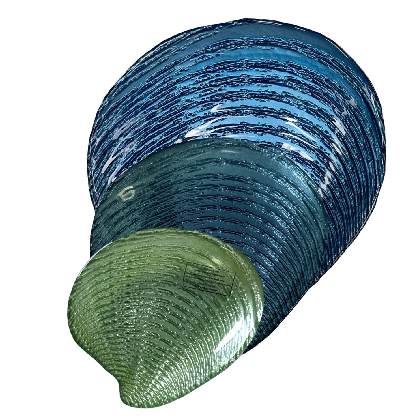 Clam Shaped Plates 3 pc set by Coastal Collection, Beach Life Sea & Ocean Plates