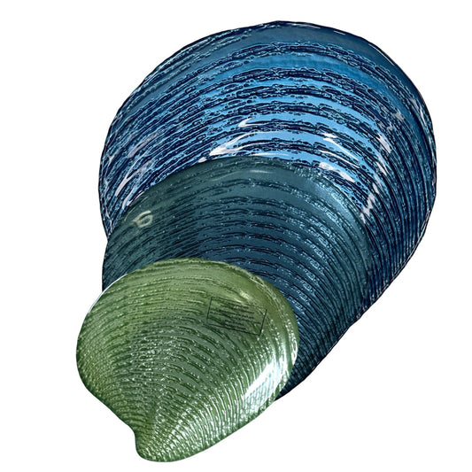Clam Shaped Plates 3 pc set by Coastal Collection, Beach Life Sea & Ocean Plates