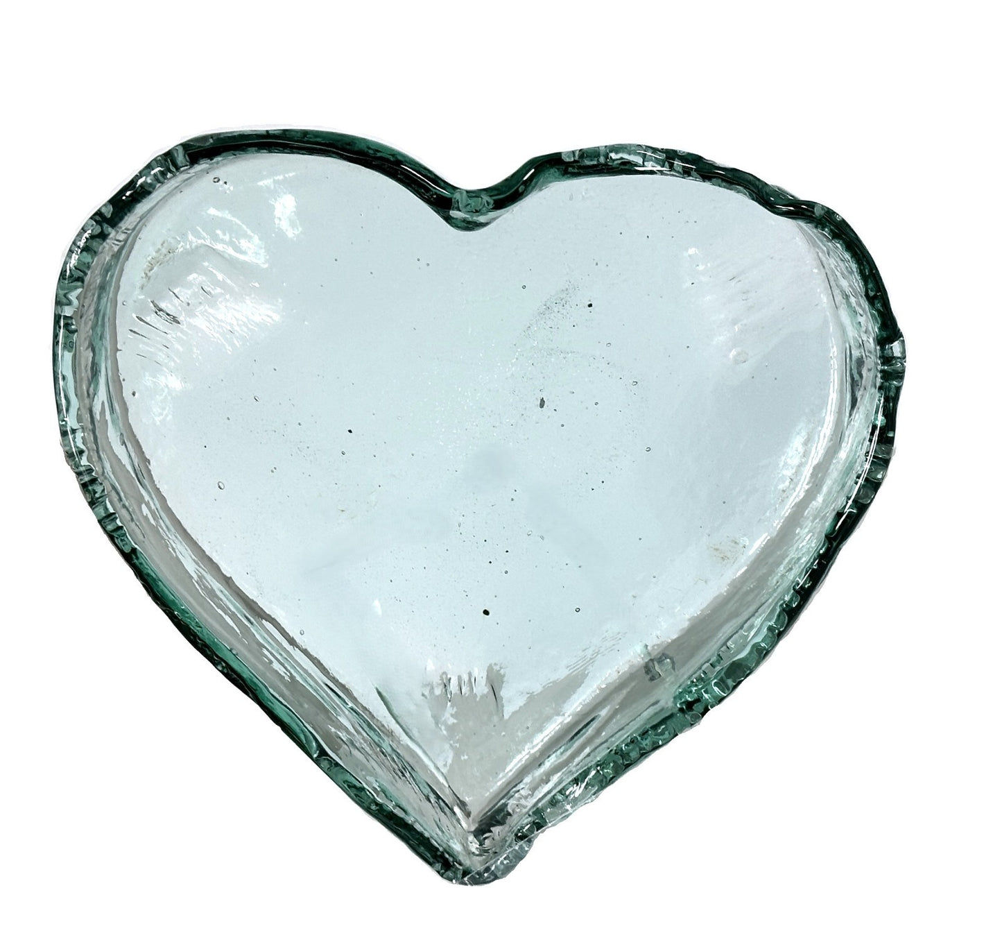 Heart Shaped Asymmetrical Serving Bowl Dish Pie Plate 100% Recycled Glass Unique