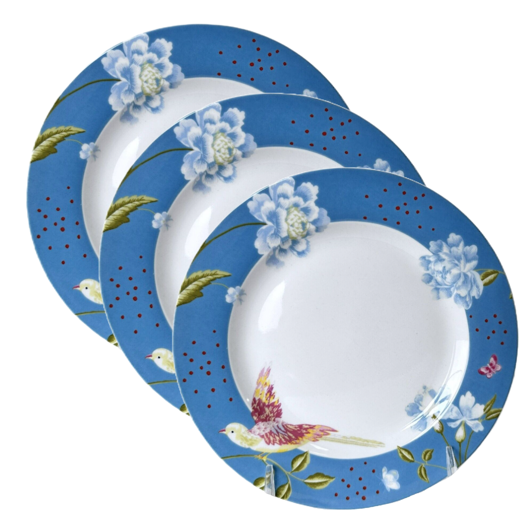 Laura Ashley Blue Seaspray Uni 7" Plate Dessert Bread, Appetizer, Cocktail Set/3