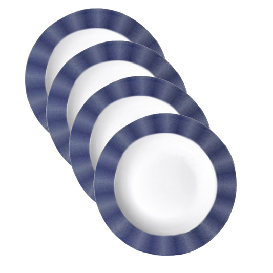 Joseph Sedgh BENTLEY COBALT BLUE Fine Bone China Soup / Pasta Plate 8.75" Set/4