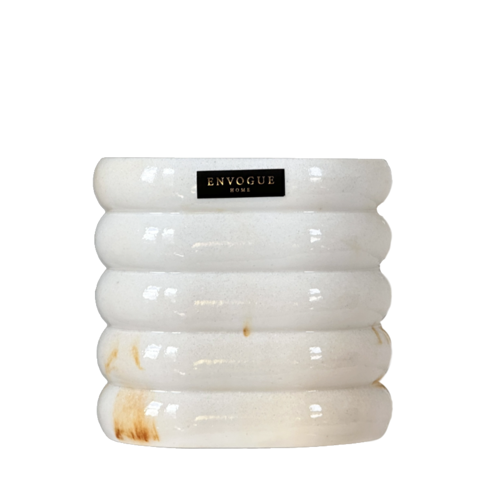 Toothbrush Holder Double Sided White w/Gold Streams Ribbed Pattern by Envogue