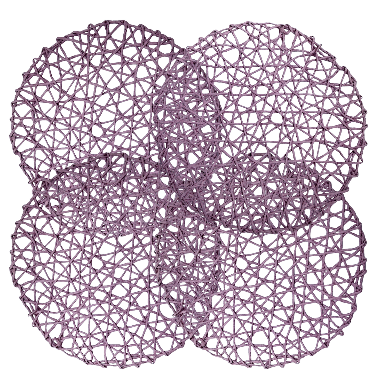 15" Purple Place Mats - Woven, Open Lattice Design,  Polyster Fiber Set of 4
