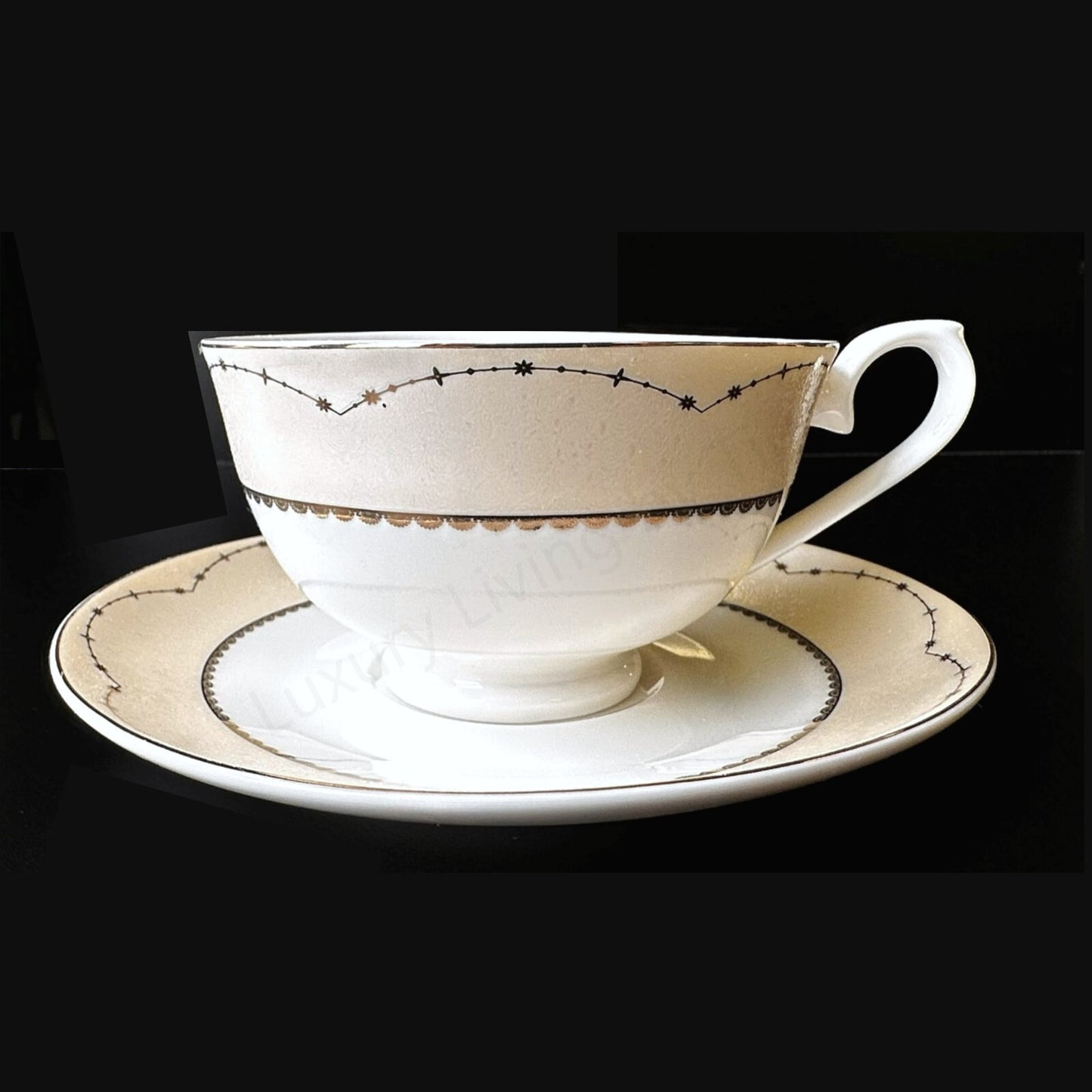 Joseph Sedgh VINERY 7193 Teacup, Coffee Cup, with Saucer Fine Bone China 8 Pcs