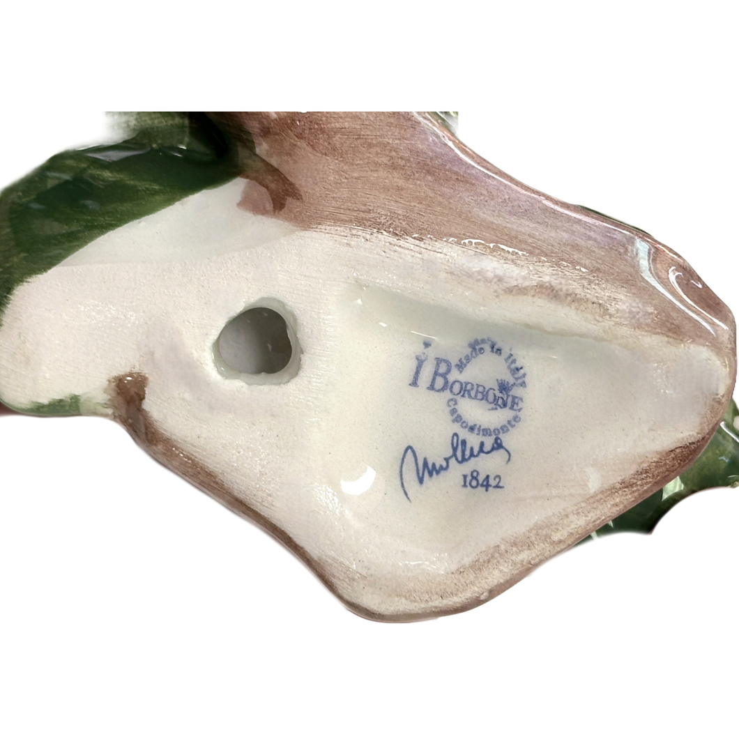 Candle Holder Arte di Capodimonte Hand Crafted/Painted Porcelain Roses Set of 3