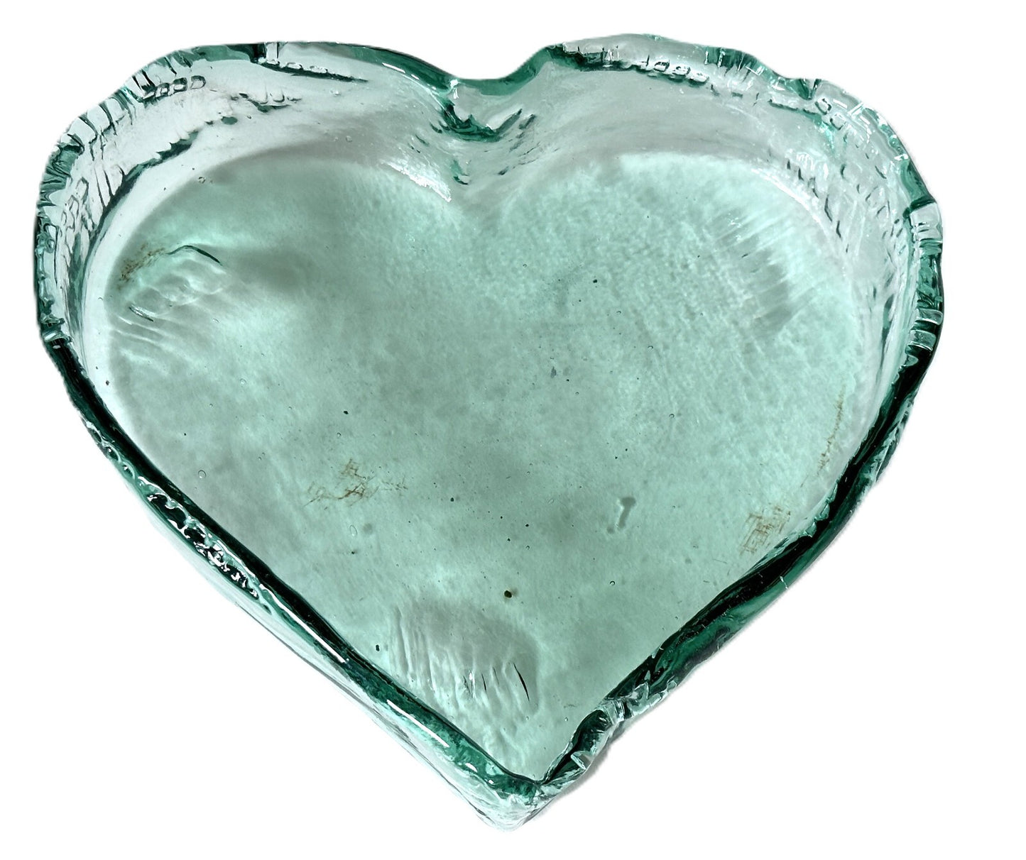 Heart Shaped Asymmetrical Serving Bowl Dish Pie Plate 100% Recycled Glass Unique