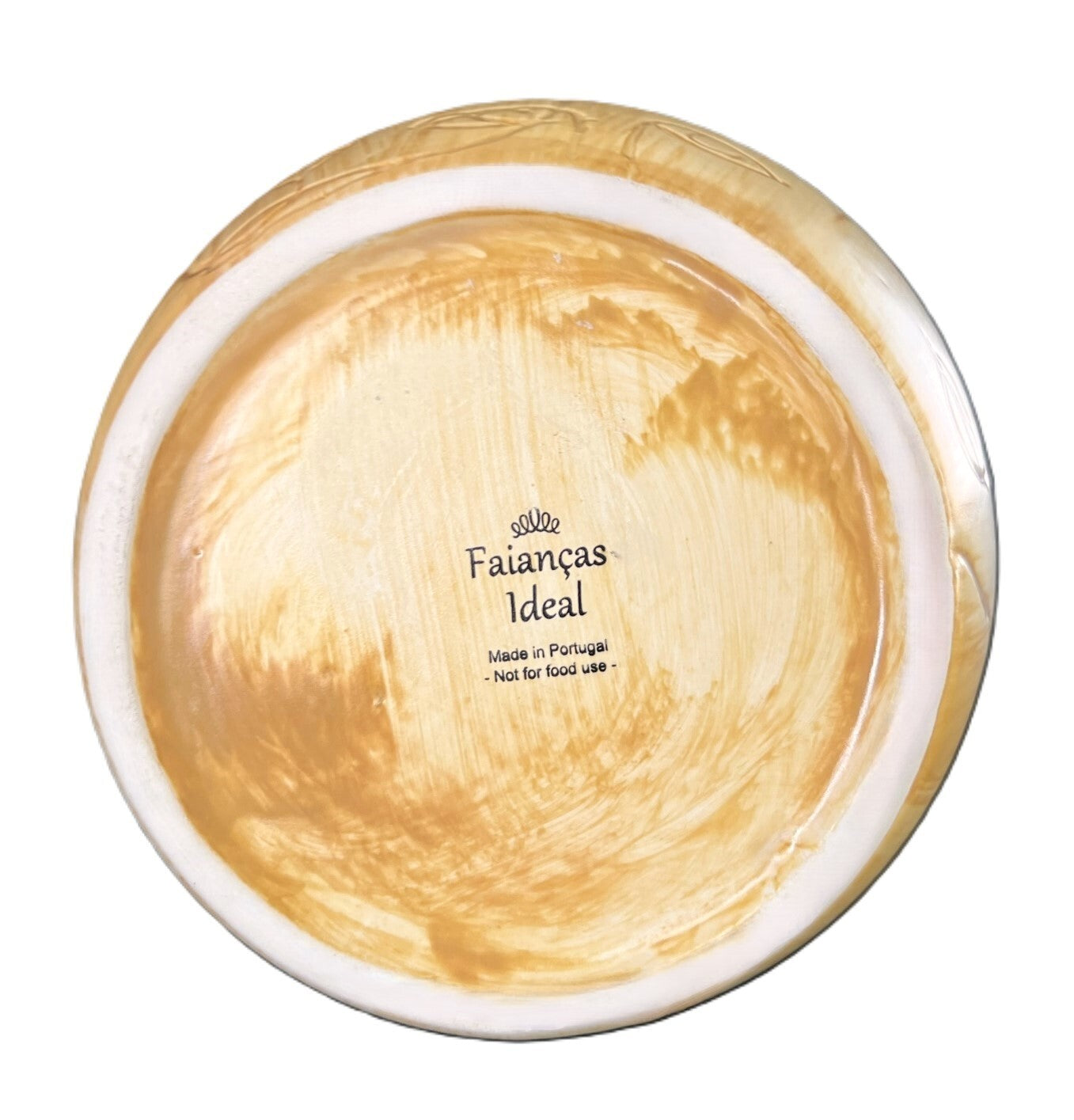 Vase Contemporary Ceramic Gold Yellow w/Faces, Eyes, Lips, by Faiancas Ideal