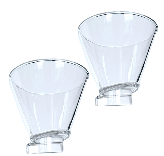 JoyJolt Martini Whiskey Crystal Glasses 2 in Gift Box Off-Base Round Aqua Vitae