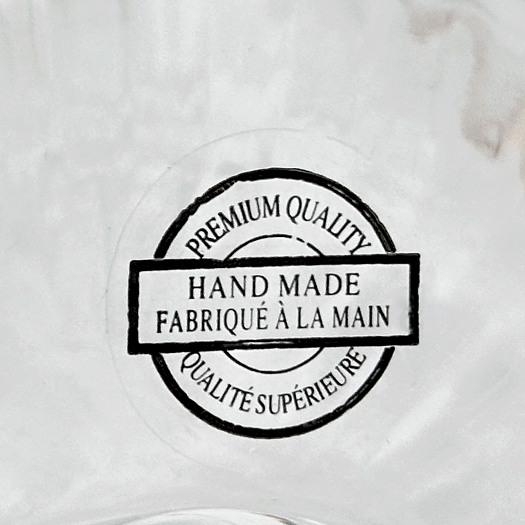 Clear Ribbed Glass Bowl on Pedestal with Gold Rim, for Trifle, Fruit, Salad 6x7"