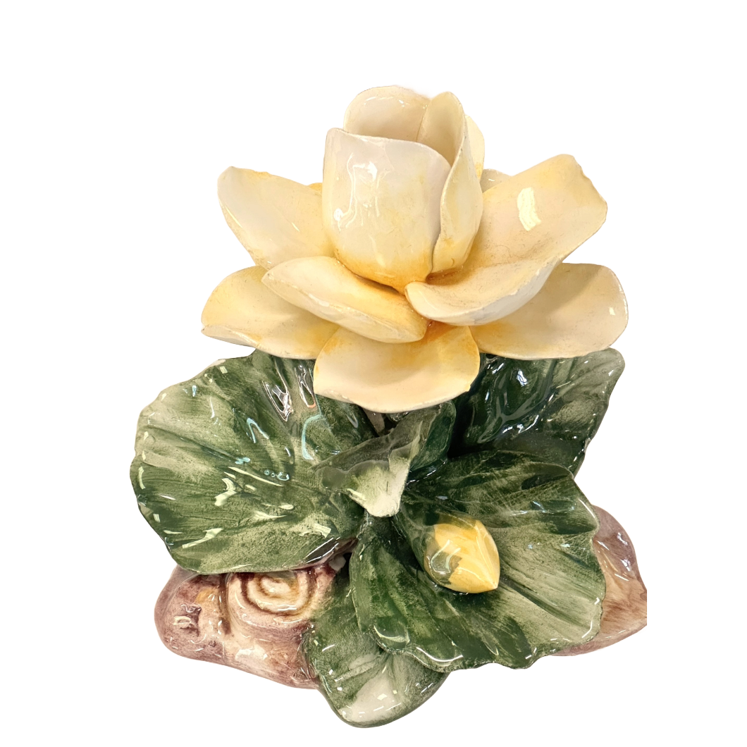 Candle Holder Arte di Capodimonte Hand Crafted/Painted Porcelain Roses Set of 3