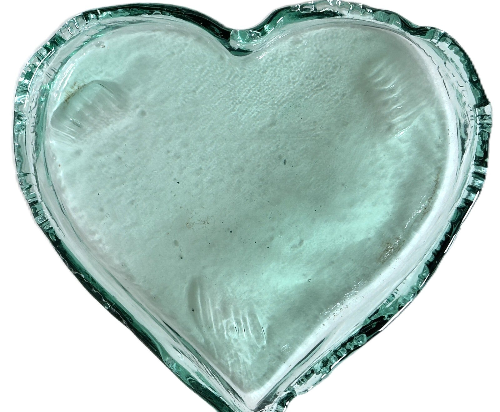Heart Shaped Asymmetrical Serving Bowl Dish Pie Plate 100% Recycled Glass Unique