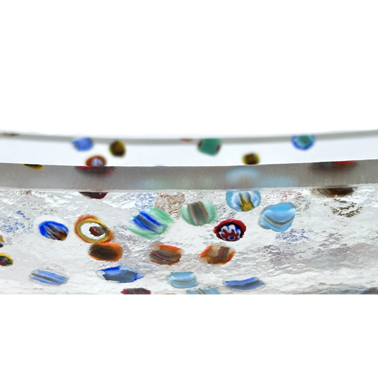 Murano Glass Millefiori Bowl Canoe Shape Handmade in Italy byYalos Murano Glass