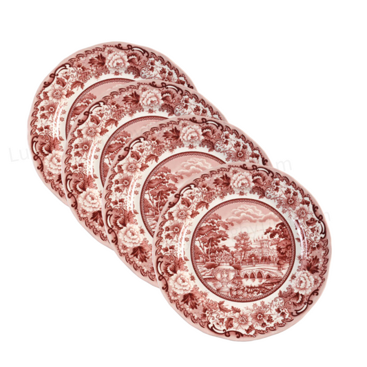 Salad Plates Belmont Pink by Legend (Britsh Heritage) Set of Four 8"