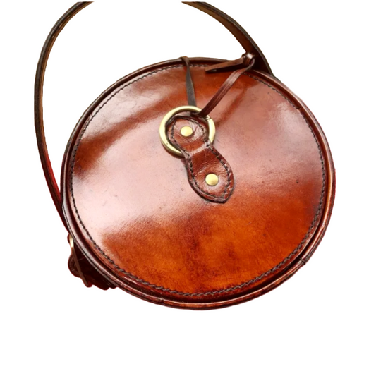 Ice Bucket, Wine Chiller, 100% Genuine Leather Brown w/Brass Buckels & Tongs