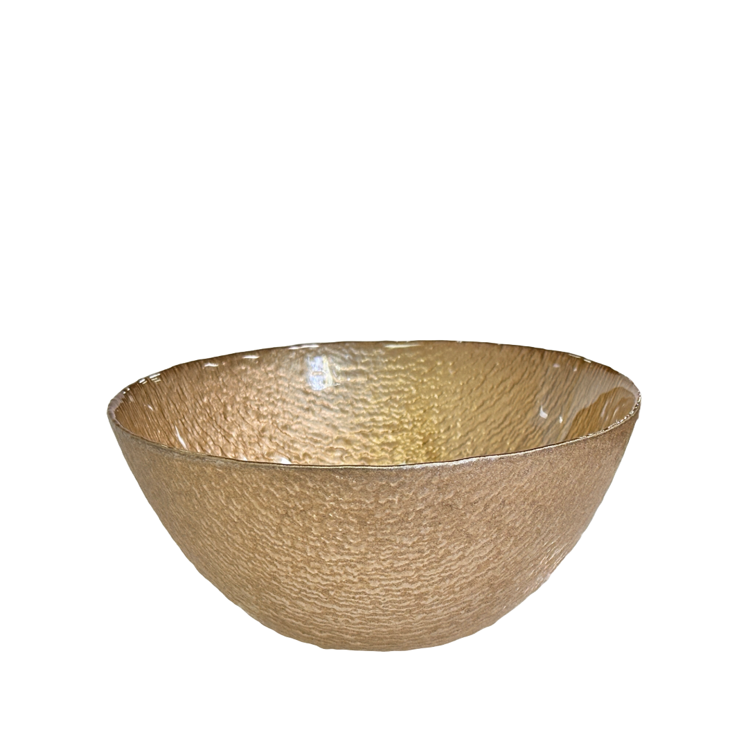 Gold Sparkling Iridescent Side Dinner Bowls 6" for Salads, Dessert, Soup Set/3