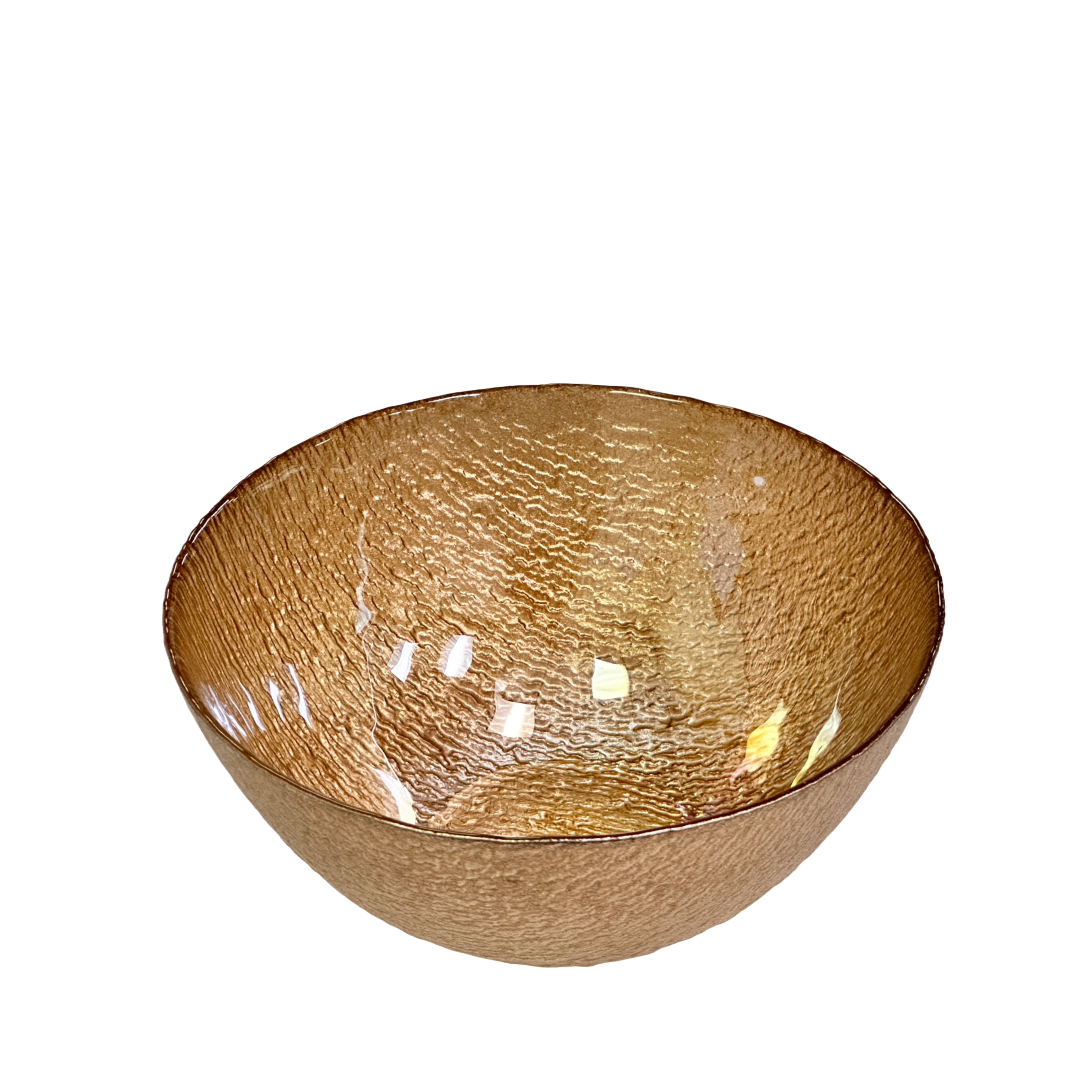 Gold Sparkling Iridescent Side Dinner Bowls 6" for Salads, Dessert, Soup Set/3